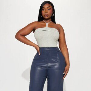 🆕 Fashion Nova Tailored For You Faux Leather Pant - Navy